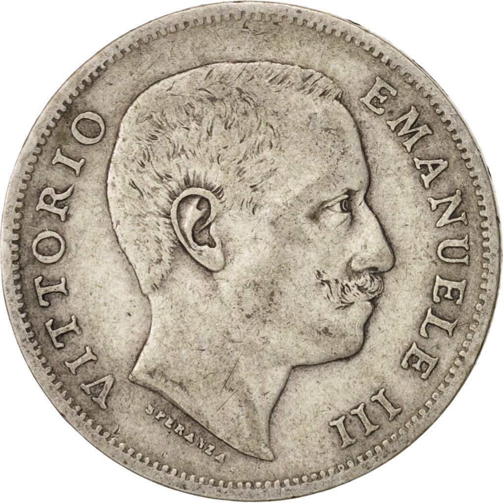 Coin, Italy, Vittorio Emanuele III, Lira, 1906, Rome, VF(30-35), Silver, KM:32