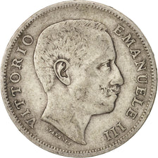 Coin, Italy, Vittorio Emanuele III, Lira, 1906, Rome, VF(30-35), Silver, KM:32