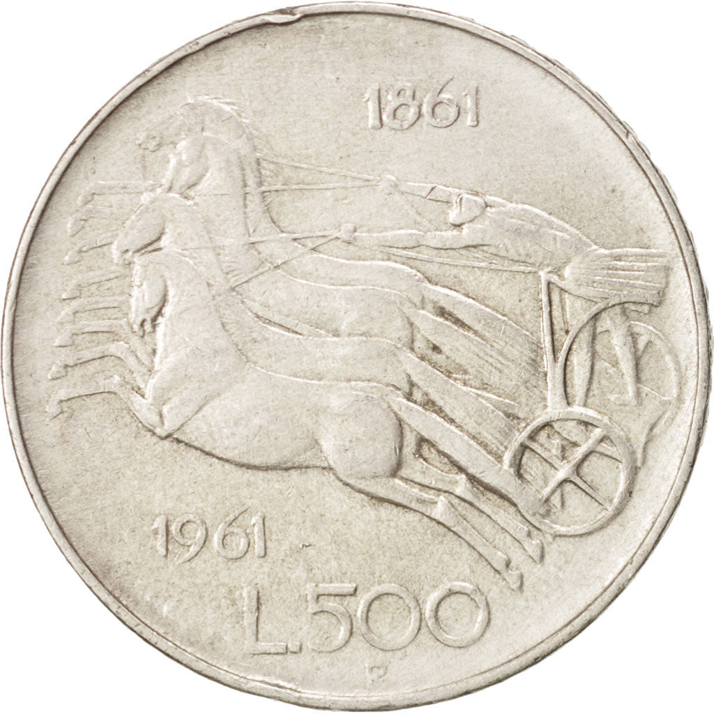 Italia, 500 Lire, 1961, Rome, BB, Argento, KM:98