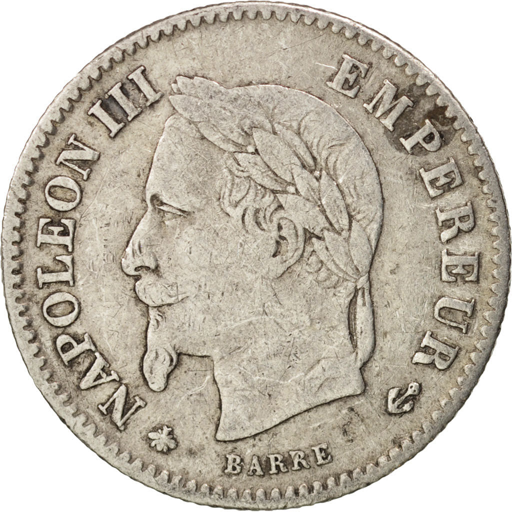 Francia, Napoleon III, Napoléon III, 20 Centimes, 1867, Paris, MB+, Argento,...