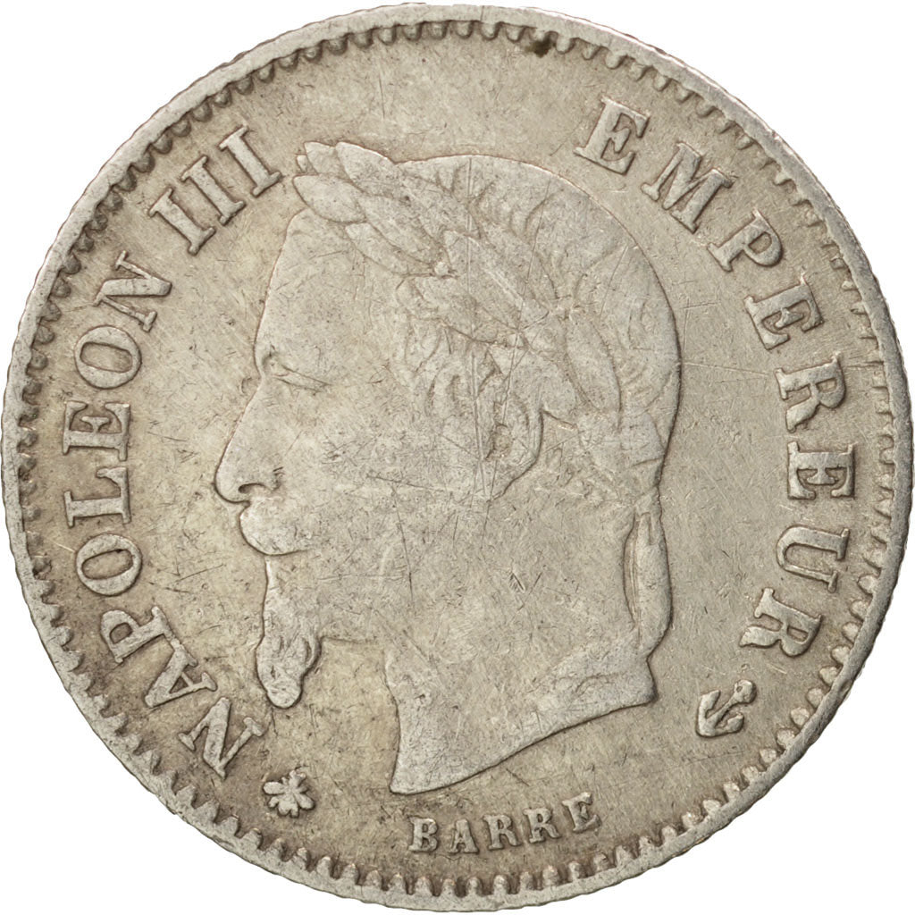 France, Napoleon III, Napoléon III, 20 Centimes, 1867, Paris, VF(30-35)