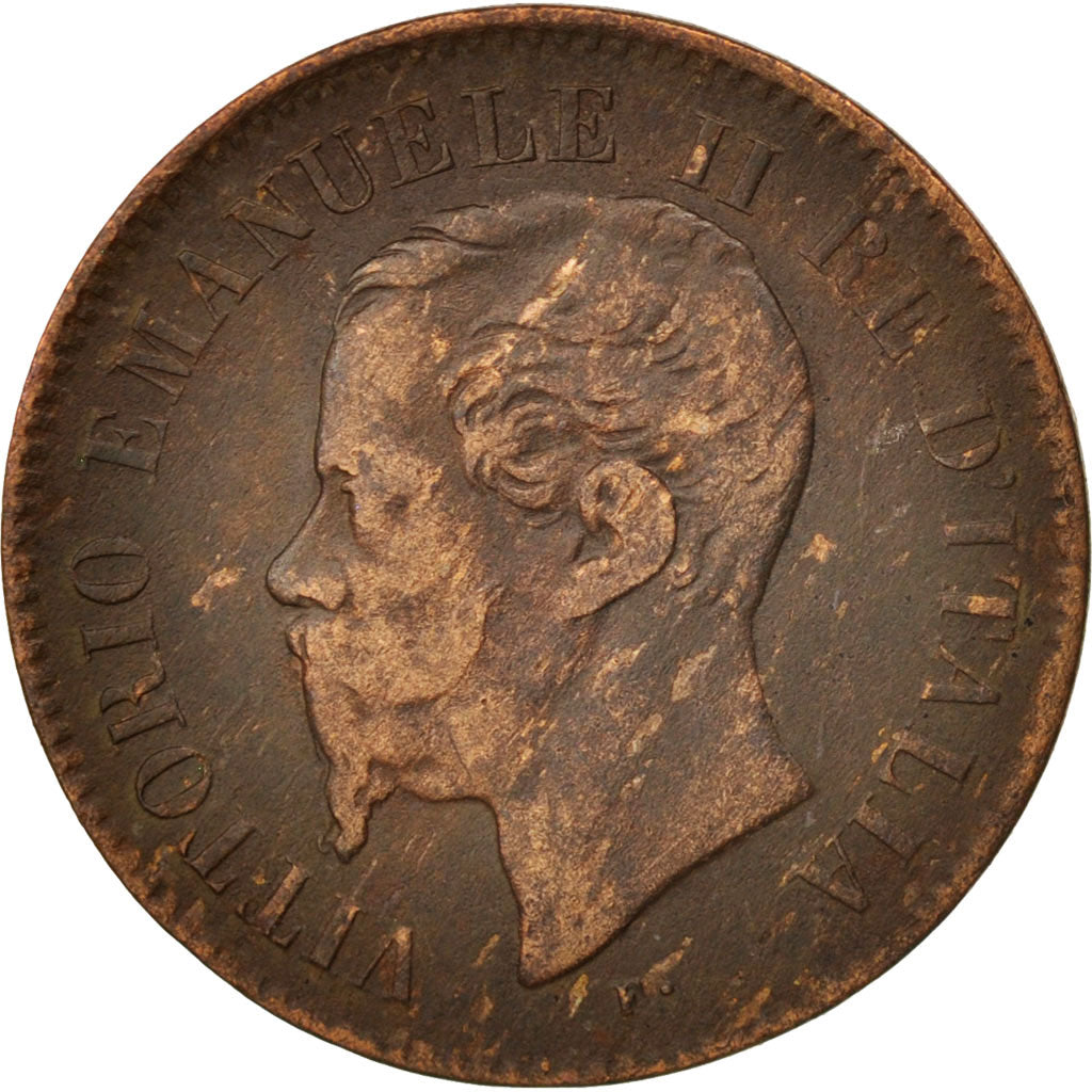 Italia, Vittorio Emanuele II, 2 Centesimi, 1867, Torino, MB, Rame, KM:2.3