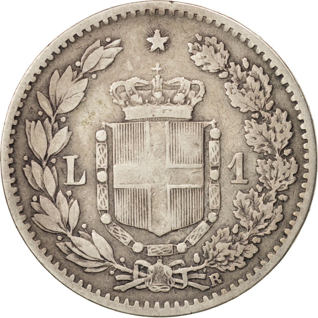 Coin, Italy, Umberto I, Lira, 1884, Rome, VF(30-35), Silver, KM:24.1