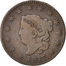 United States, Coronet Cent, Cent, 1817, U.S. Mint, Philadelphia, VF(20-25)