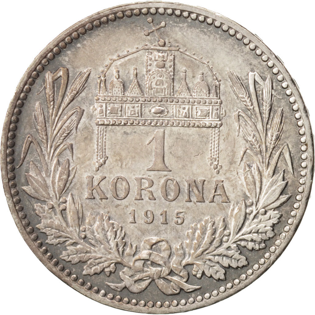 Hungary, Franz Joseph I, Korona, 1915, Kormoczbanya, MS(63), Silver, KM:492