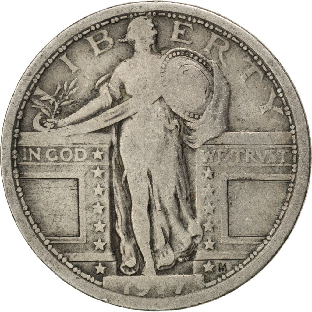UNITED STATES, Standing Liberty Quarter, Quarter, 1917, U.S. Mint, KM #145,...