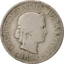 Coin, Switzerland, 5 Rappen, 1880, Bern, F(12-15), Copper-nickel, KM:26