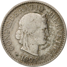 Switzerland, 5 Rappen, 1901, Bern, VF(20-25), Copper-nickel, KM:26