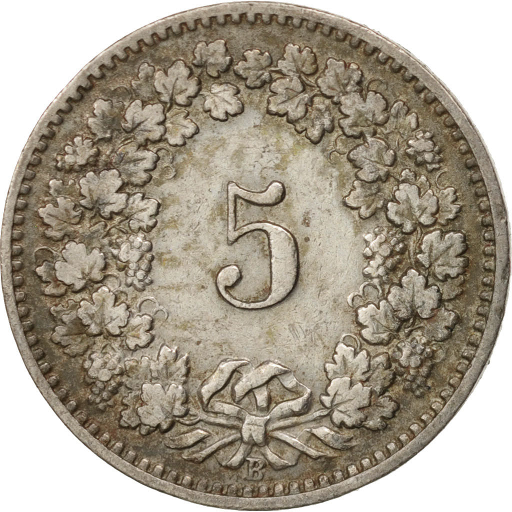 Switzerland, 5 Rappen, 1901, Bern, VF(20-25), Copper-nickel, KM:26