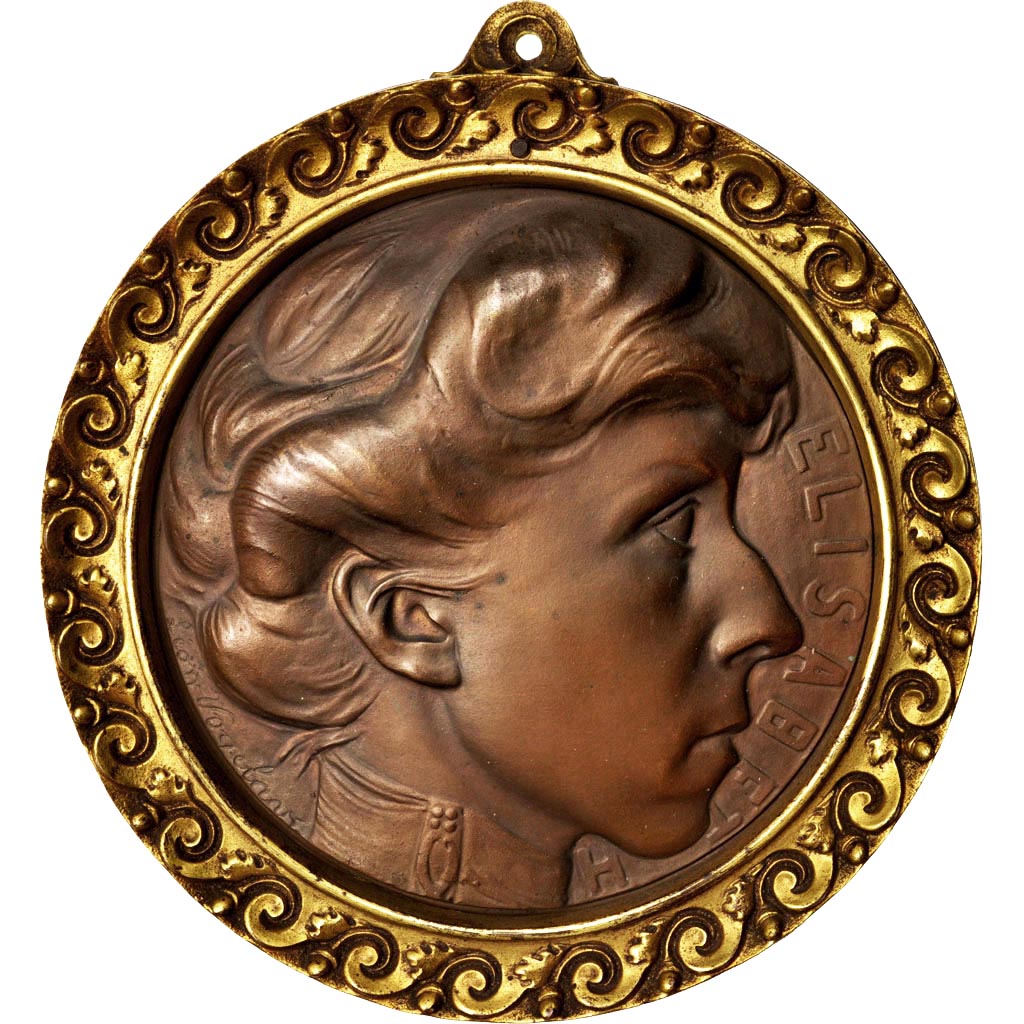 Belgium, Medal, Elisabeth de Belgique, History, 1915, Léon Vogelaar, AU(55-58)