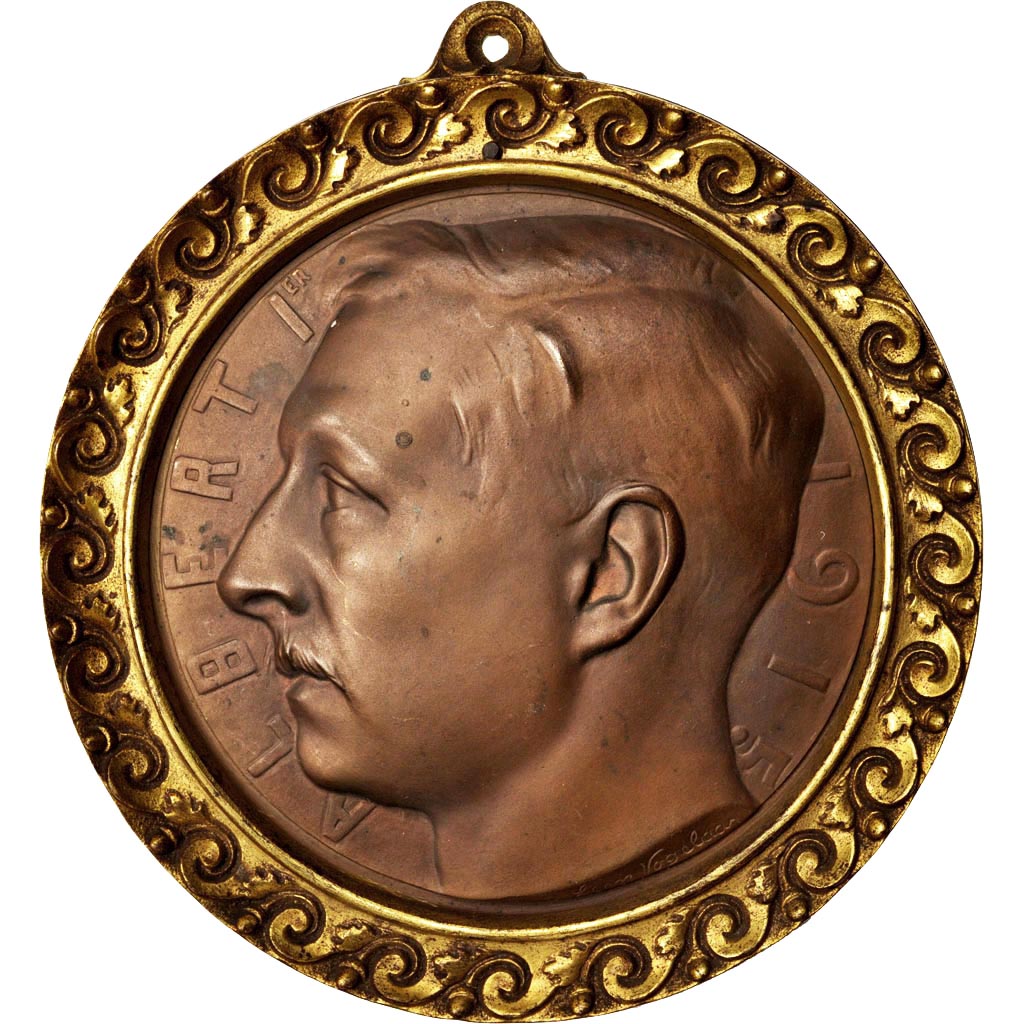 Belgium, Medal, Albert Ier de Belgique, History, 1915, Léon Vogelaar