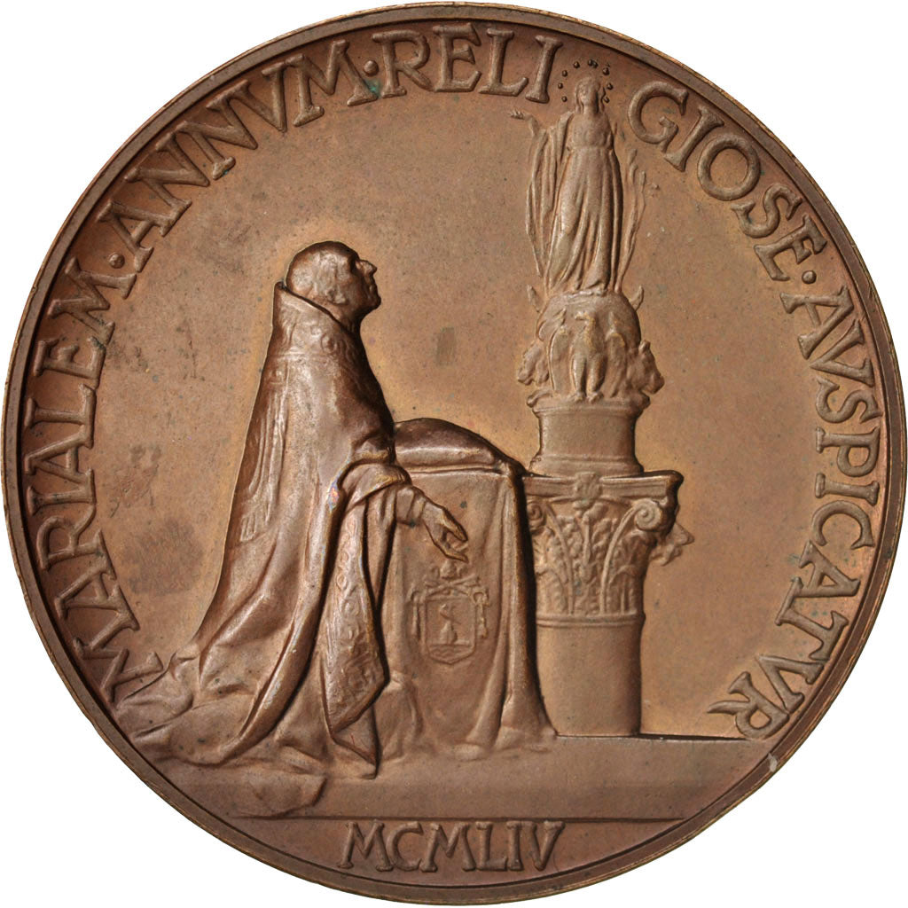 Vatican, Medal, Pius XII, Proclamation of the Marian Year