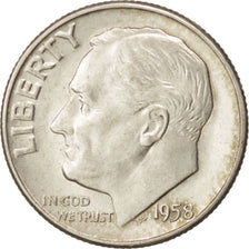 United States, Roosevelt Dime, Dime, 1958, U.S. Mint, Philadelphia, MS(63)