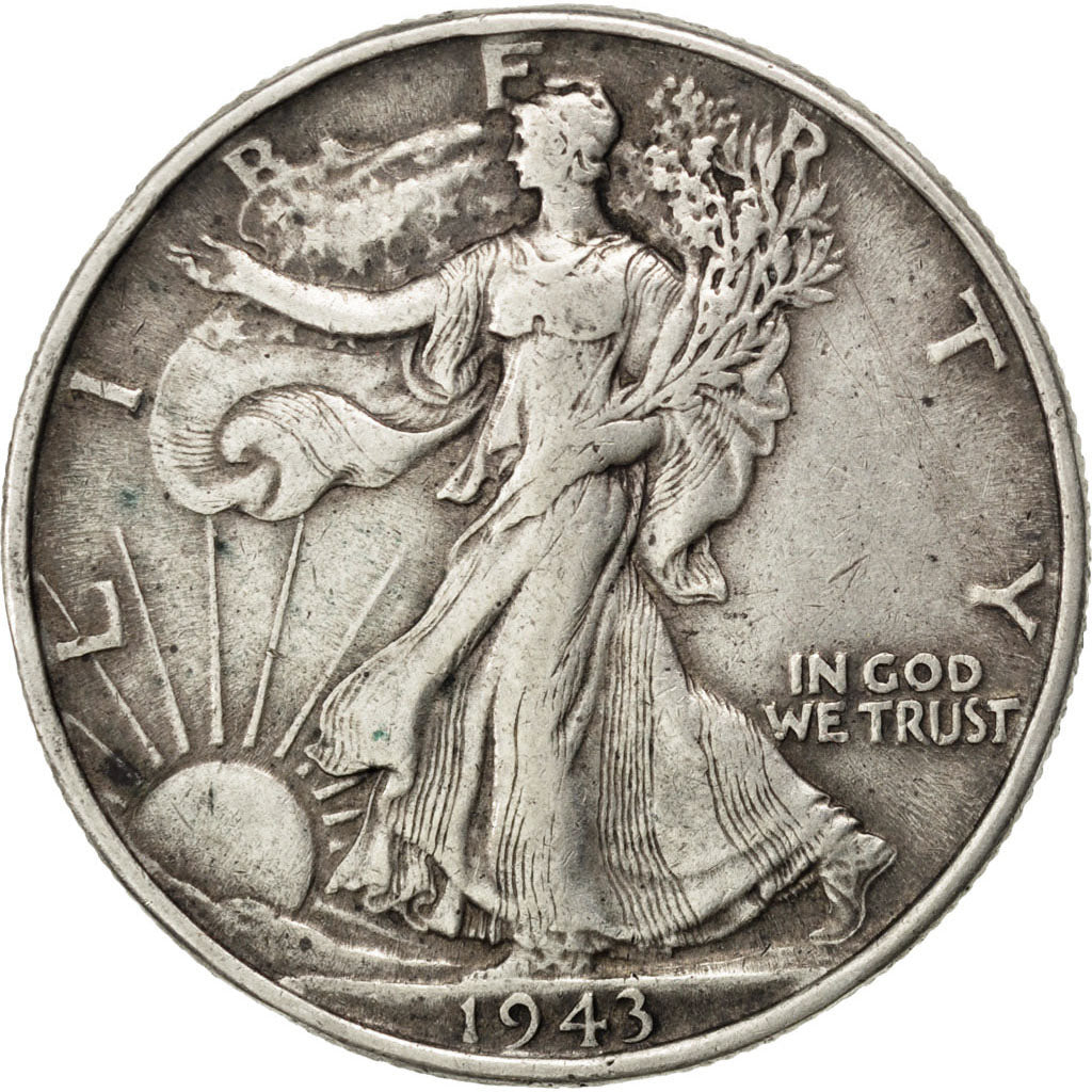 UNITED STATES, Walking Liberty Half Dollar, Half Dollar, 1943, U.S. Mint, KM...