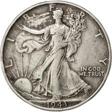 UNITED STATES, Walking Liberty Half Dollar, Half Dollar, 1943, U.S. Mint, KM...