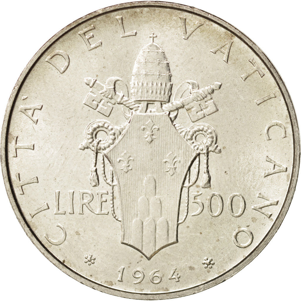 Moneta, CITTÀ DEL VATICANO, Paul VI, 500 Lire, 1964, Roma, SPL, Argento