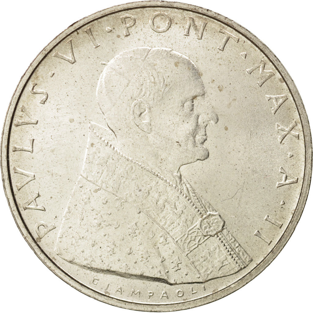 VATICAN CITY, Paul VI, 500 Lire, 1964, Roma, MS(64), Silver, KM:83.2