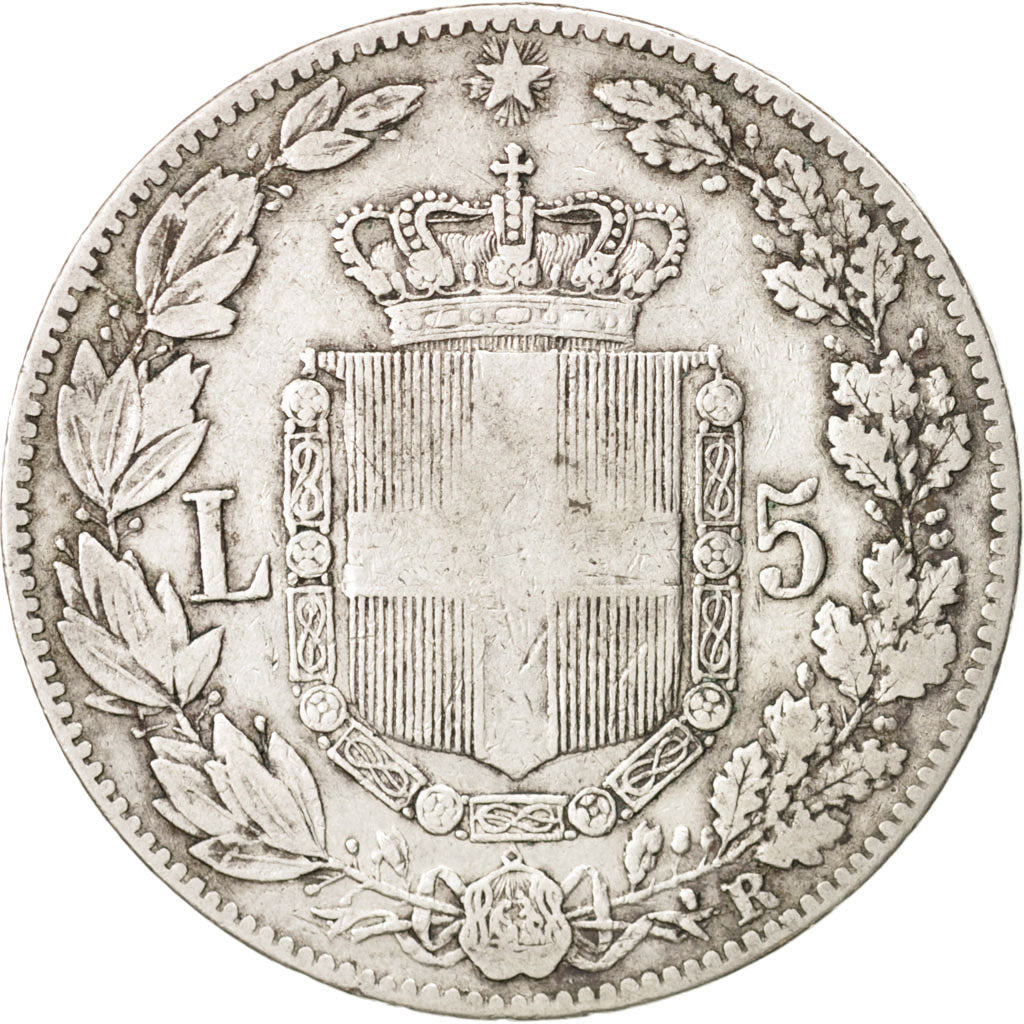 Münze, Italien, Umberto I, 5 Lire, 1879, Rome, S, Silber, KM:20