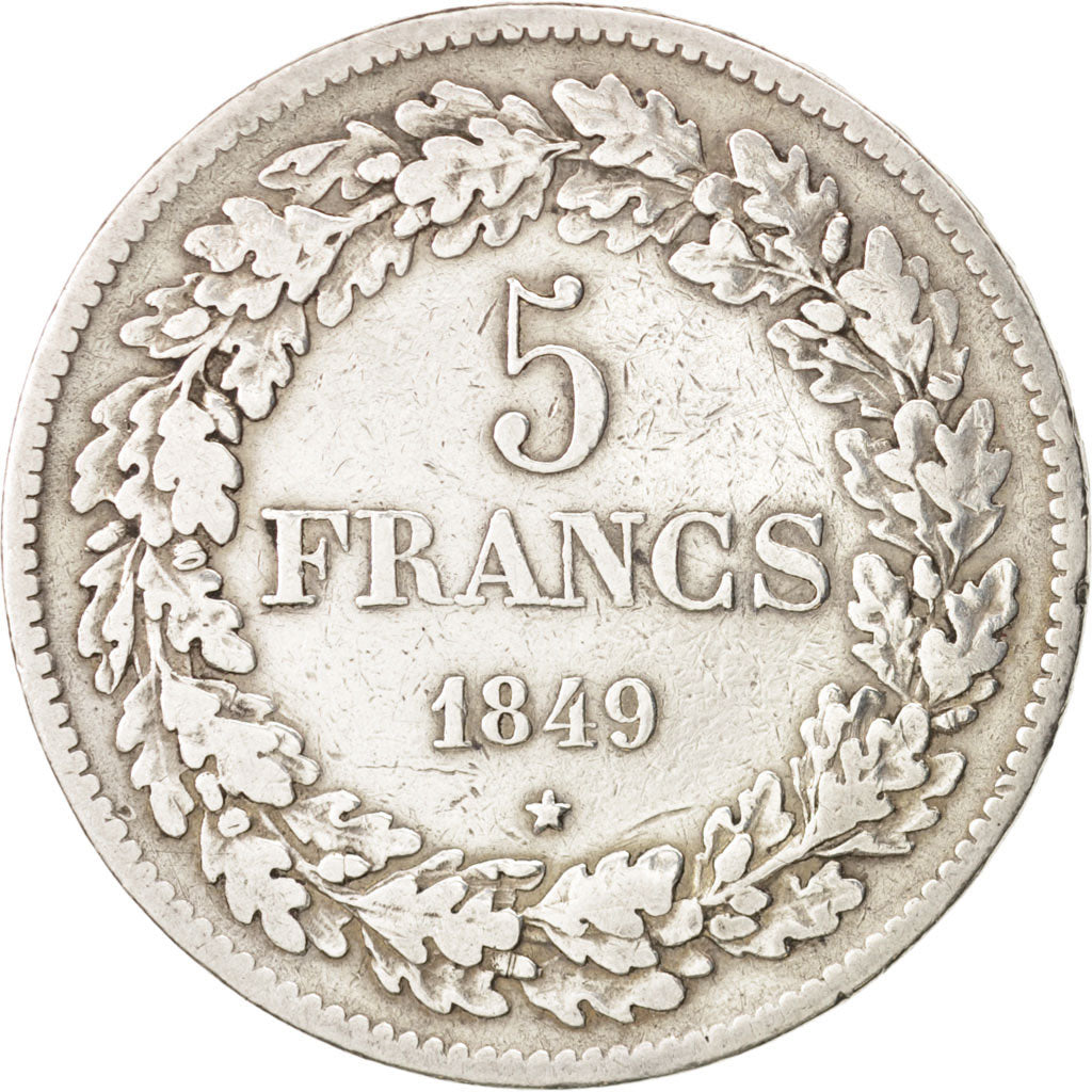Coin, Belgium, Leopold I, 5 Francs, 5 Frank, 1849, VF(30-35), Silver, KM:3.2