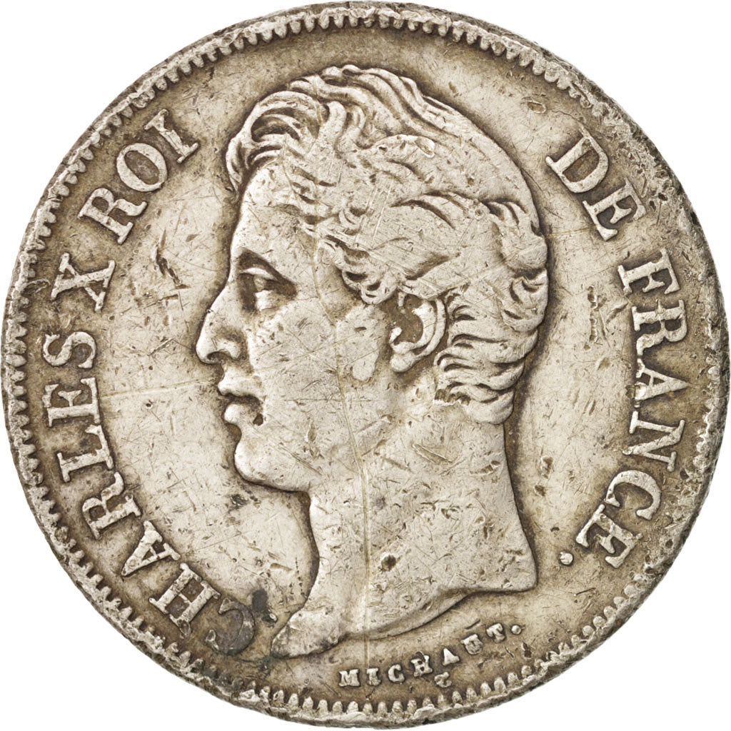 Francia, Charles X, 5 Francs, 1827, Paris, MB, Argento, KM:728.1, Gadoury:644