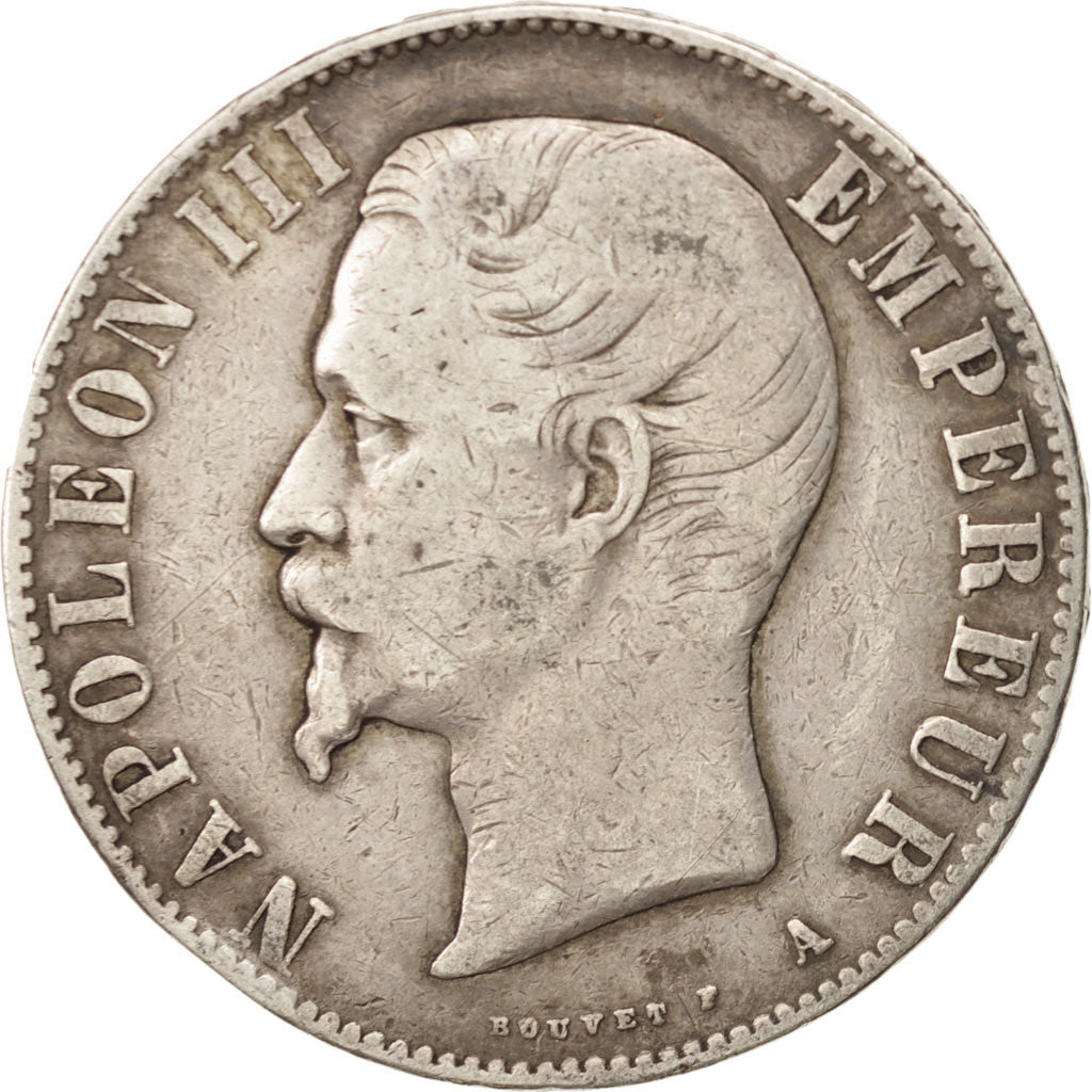France, Napoleon III, Napoléon III, 5 Francs, 1855, Paris, VF(20-25), Silver