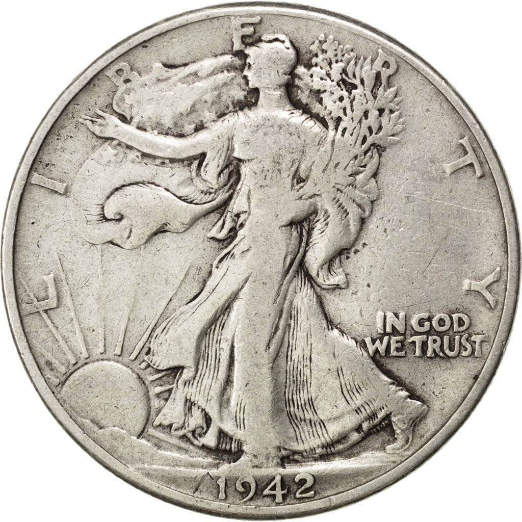 UNITED STATES, Walking Liberty Half Dollar, Half Dollar, 1942, U.S. Mint, KM...