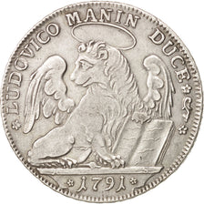 ITALIAN STATES, VENICE, Lodovico Manin, Tallero, 1791, Venice, EF(40-45)