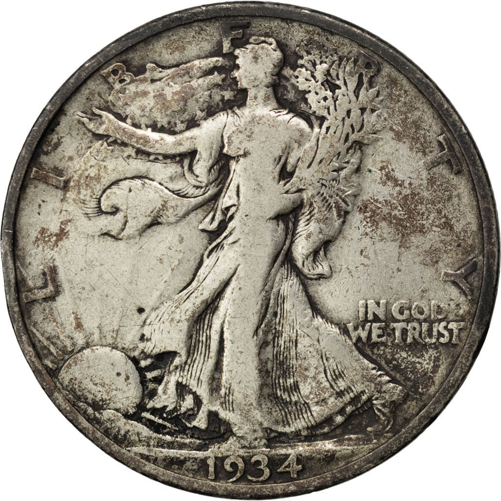 UNITED STATES, Walking Liberty Half Dollar, Half Dollar, 1934, U.S. Mint, KM...