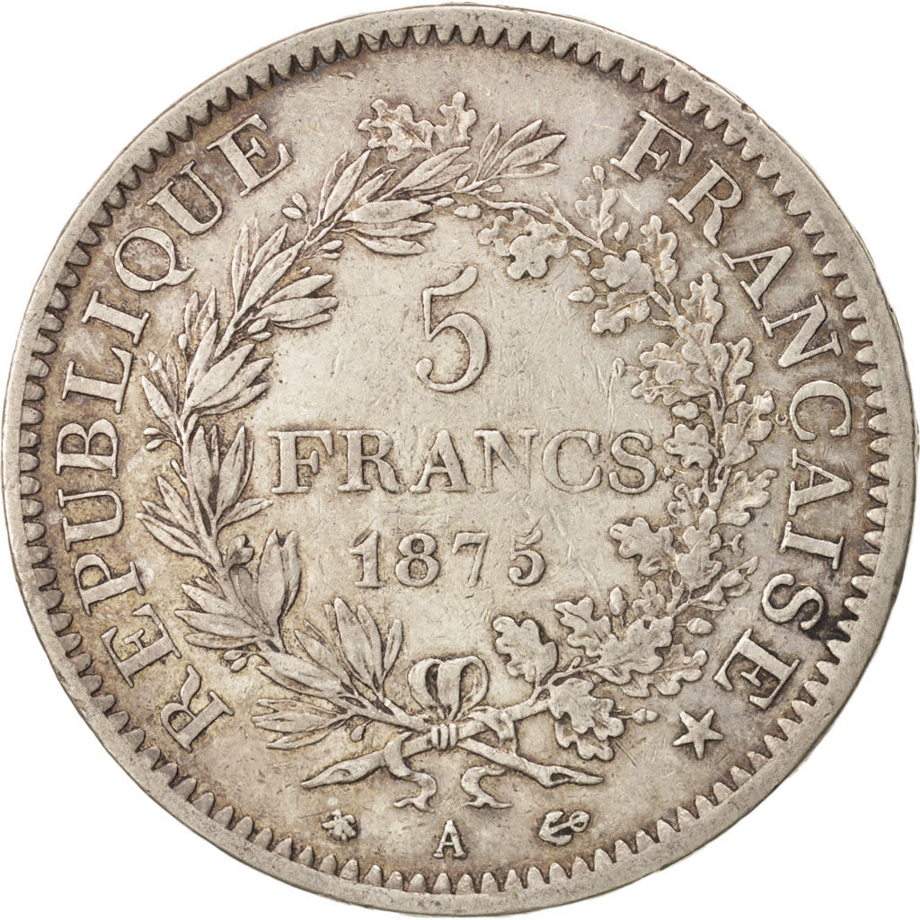France, Hercule, 5 Francs, 1875, Paris, EF(40-45), Silver, KM:820.1