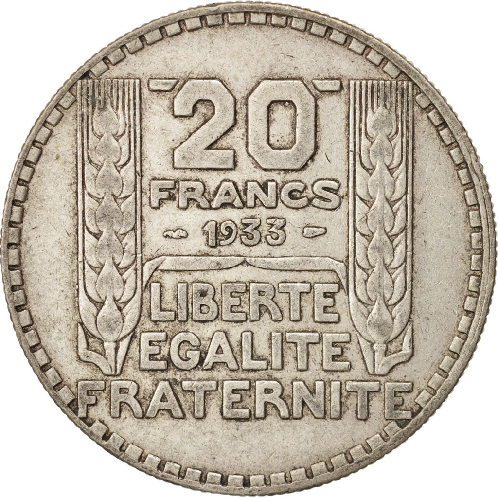 Frankreich, Turin, 20 Francs, 1933, Paris, VF(20-25), Silver, KM:879