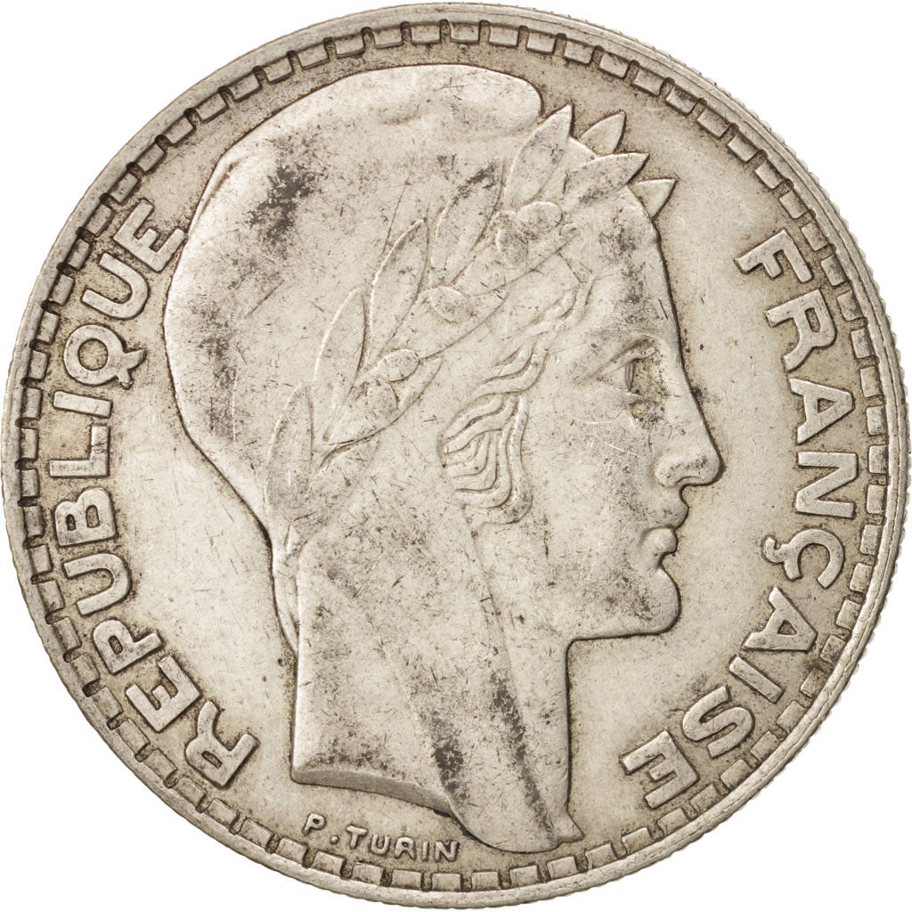 France, Turin, 20 Francs, 1933, Paris, VF(30-35), Silver, KM:879