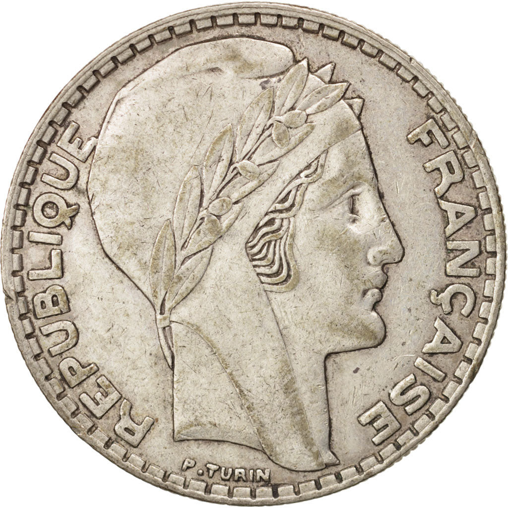France, Turin, 20 Francs, 1933, Paris, EF(40-45), Silver, KM:879