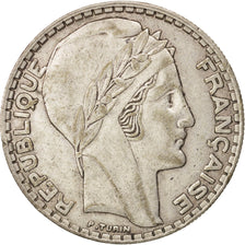 France, Turin, 20 Francs, 1933, Paris, EF(40-45), Silver, KM:879