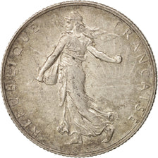 France, Semeuse, 2 Francs, 1915, Paris, EF(40-45), Silver, KM:845.1, Gadoury:532