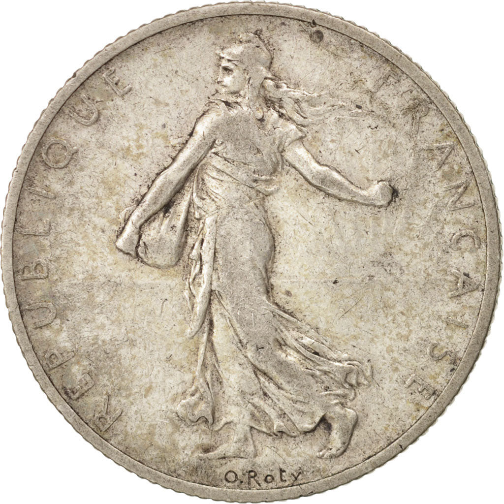 France, Semeuse, 2 Francs, 1908, Paris, VF(20-25), Silver, KM:845.1, Gadoury:532