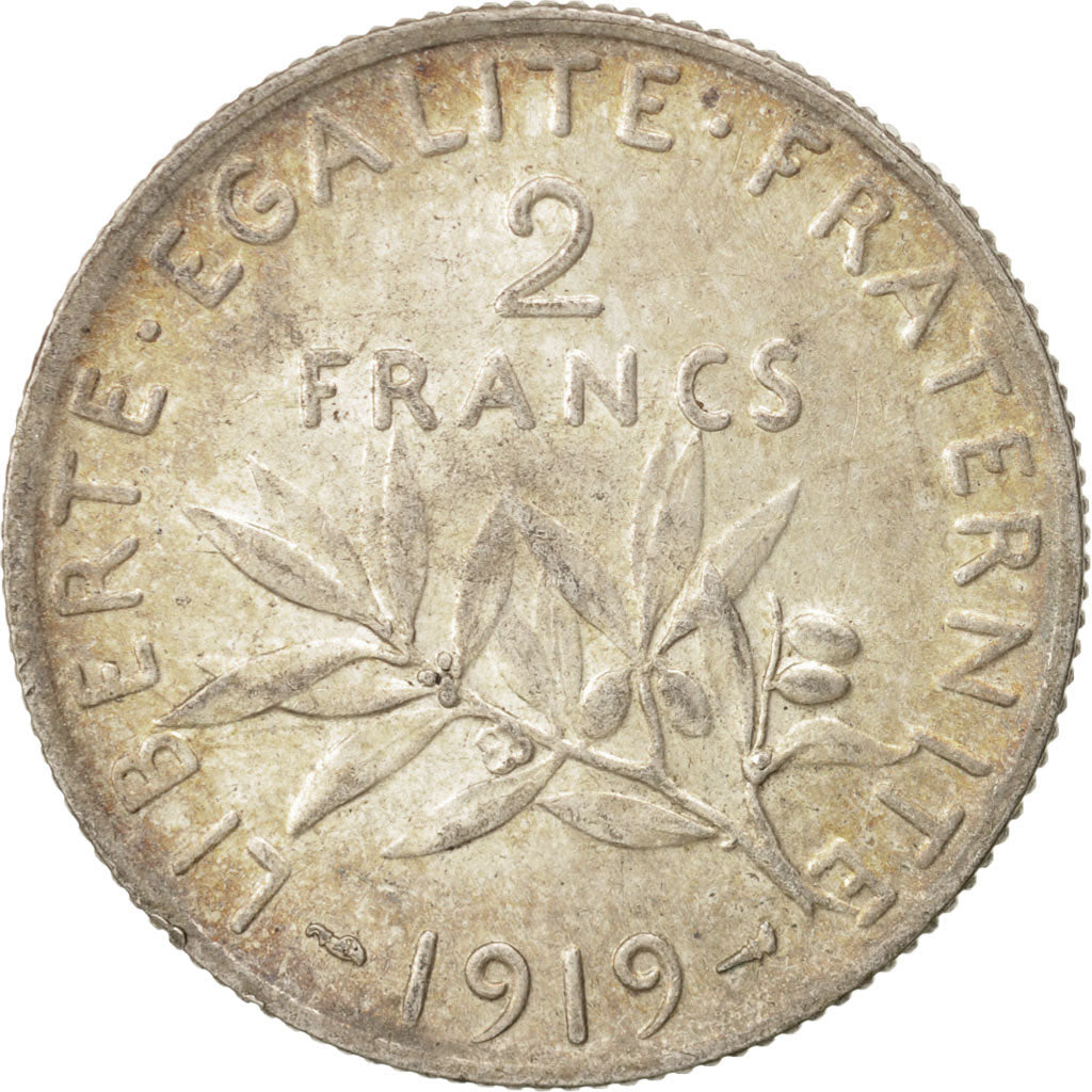 Münze, Frankreich, Semeuse, 2 Francs, 1919, Paris, SS, Silber, KM:845.1