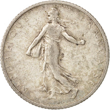 Moneda, Francia, Semeuse, Franc, 1912, Paris, BC+, Plata, KM:844.1, Gadoury:467