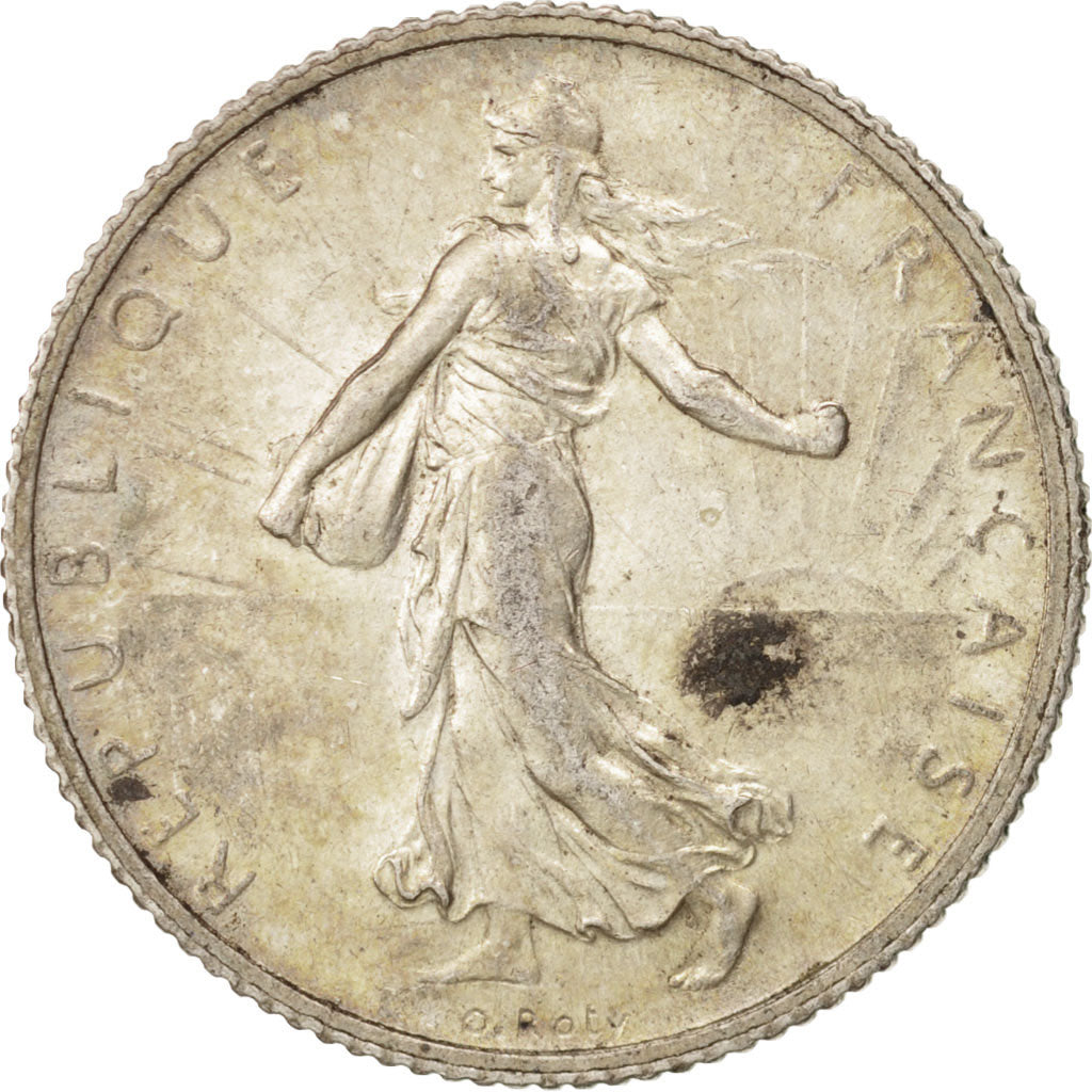 France, Semeuse, Franc, 1915, Paris, EF(40-45), Silver, KM:844.1, Gadoury:467