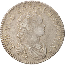 Moneda, Francia, Louis XV, 1/2 Écu Vertugadin, 1/2 ECU, 44 Sols, 1716, Paris