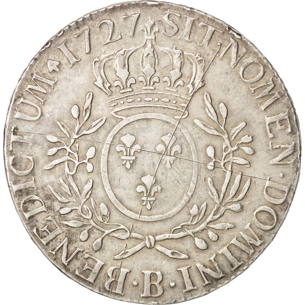 Coin, France, Louis XV, Écu aux branches d'olivier, Ecu, 1727, Rouen
