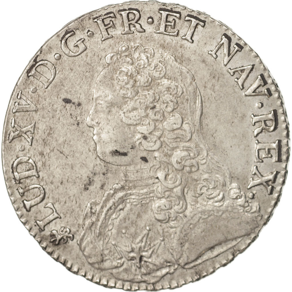 Moneda, Francia, Louis XV, Écu aux branches d'olivier, Ecu, 1735, Nantes, MBC+