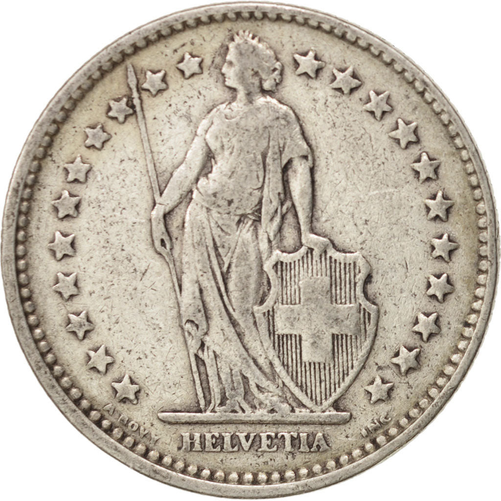 Coin, Switzerland, 2 Francs, 1920, Bern, VF(20-25), Silver, KM:21
