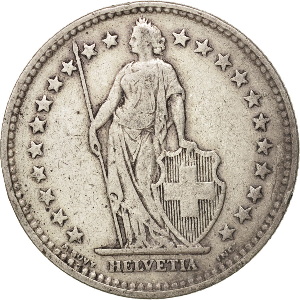Coin, Switzerland, 2 Francs, 1920, Bern, VF(20-25), Silver, KM:21