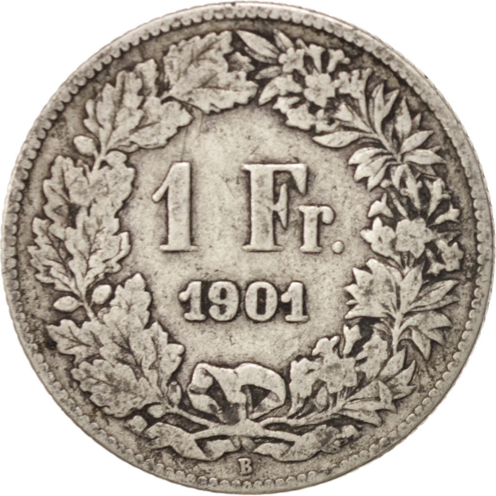 Switzerland, Franc, 1901, Bern, VF(20-25), Silver, KM:24