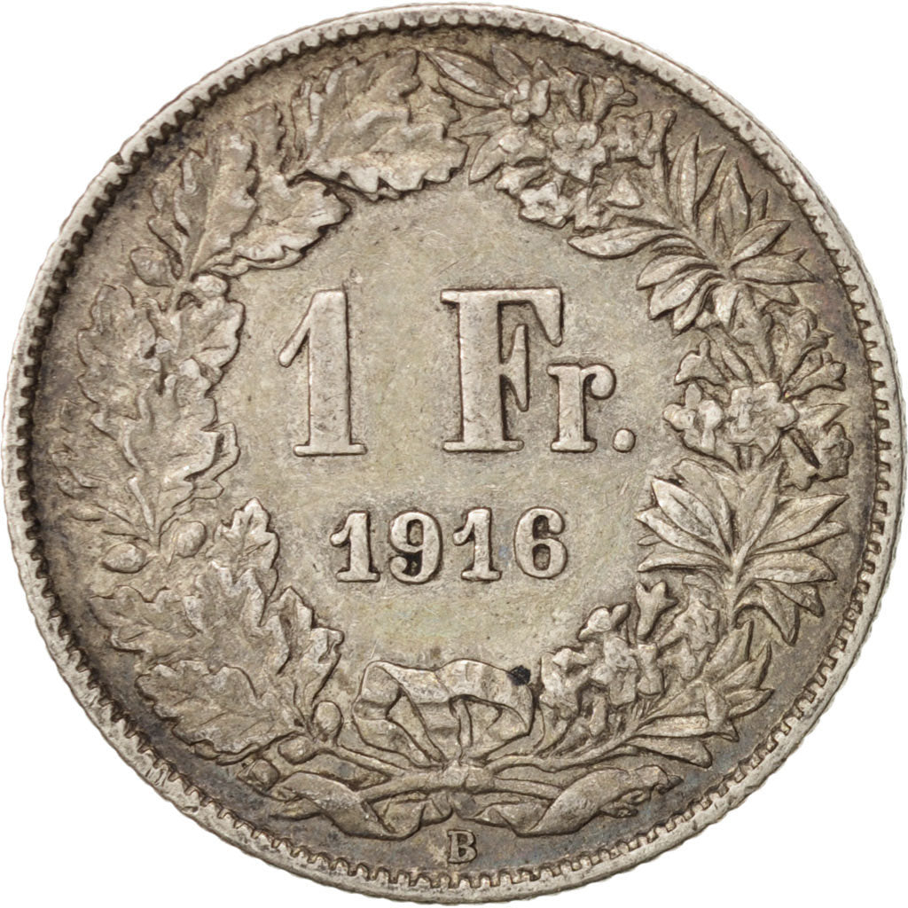 Coin, Switzerland, Franc, 1916, Bern, EF(40-45), Silver, KM:24