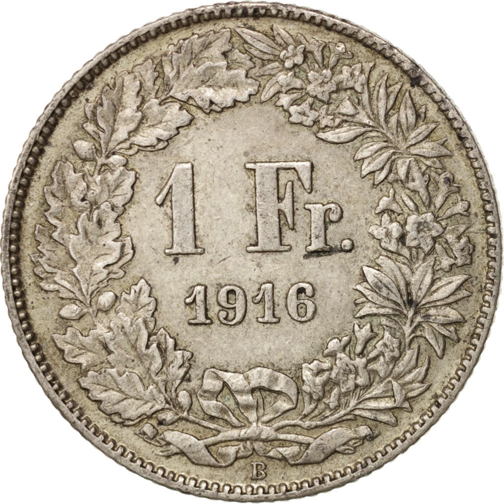 Coin, Switzerland, Franc, 1916, Bern, EF(40-45), Silver, KM:24