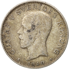 Coin, Sweden, Gustaf V, Krona, 1940, VF(30-35), Silver, KM:786.2