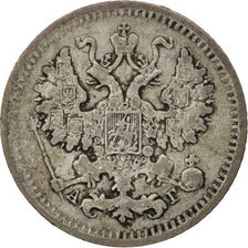 Russie, Nicholas II, 5 Kopeks, 1889, Saint-Petersburg, TB+, Argent, KM:19a.1