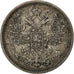 Moneda, Rusia, Alexander II, 15 Kopeks, 1862, Saint-Petersburg, MBC+, Plata