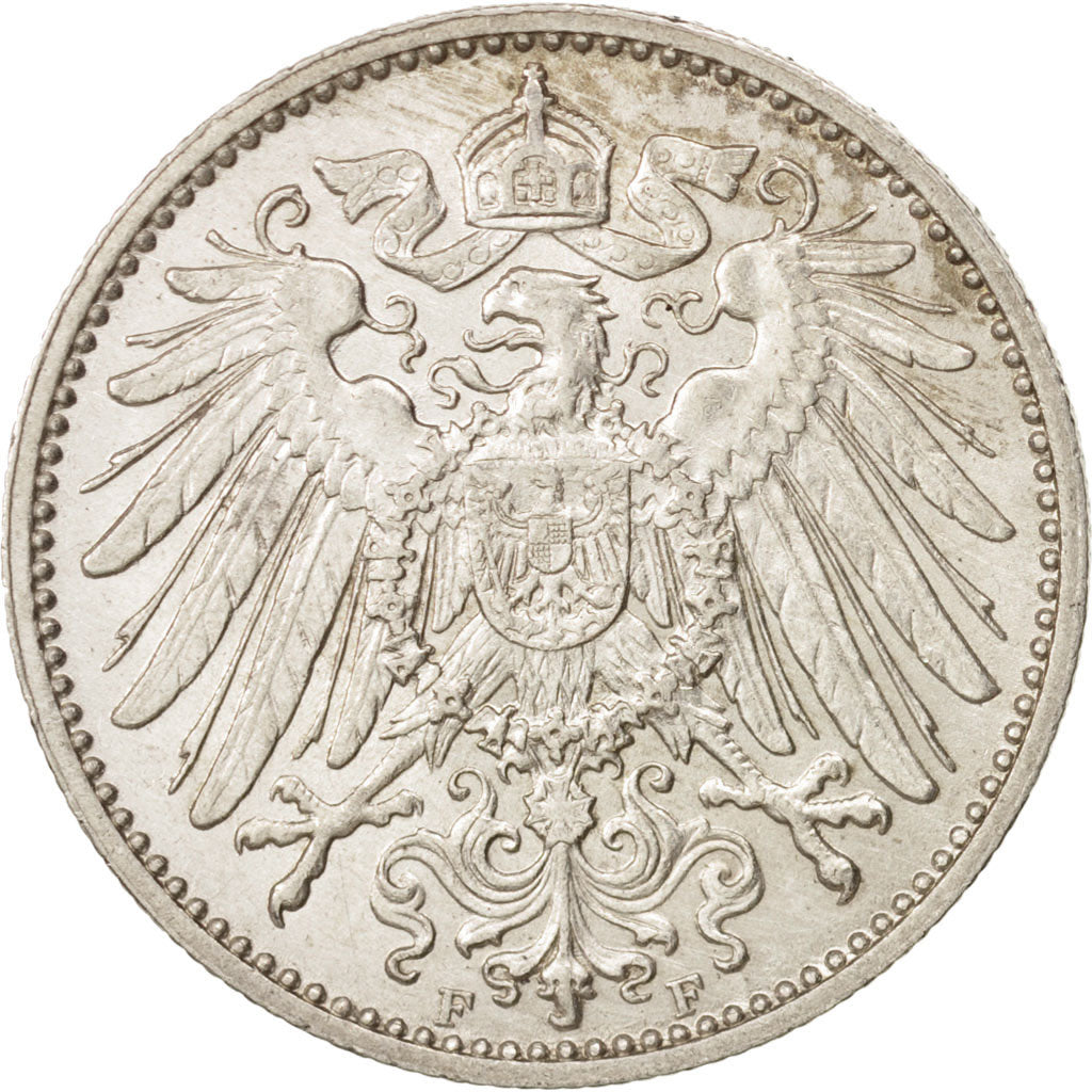 GERMANY - EMPIRE, Wilhelm II, Mark, 1915, Stuttgart, AU(55-58), Silver, KM:14